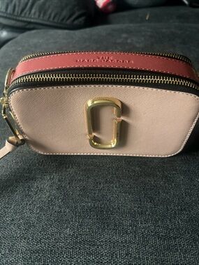 Marc Jacobs The Snapshot Crossbody Bag Rose / Pink/ Gold Used Missing Strap